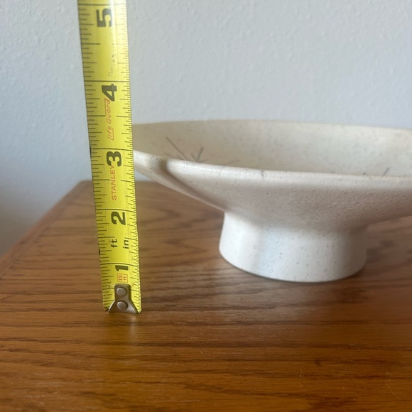 Vintage MCM Starburst Speckled Cleminson California Pottery Pedestal Dish Bowl - Picture 7 of 8